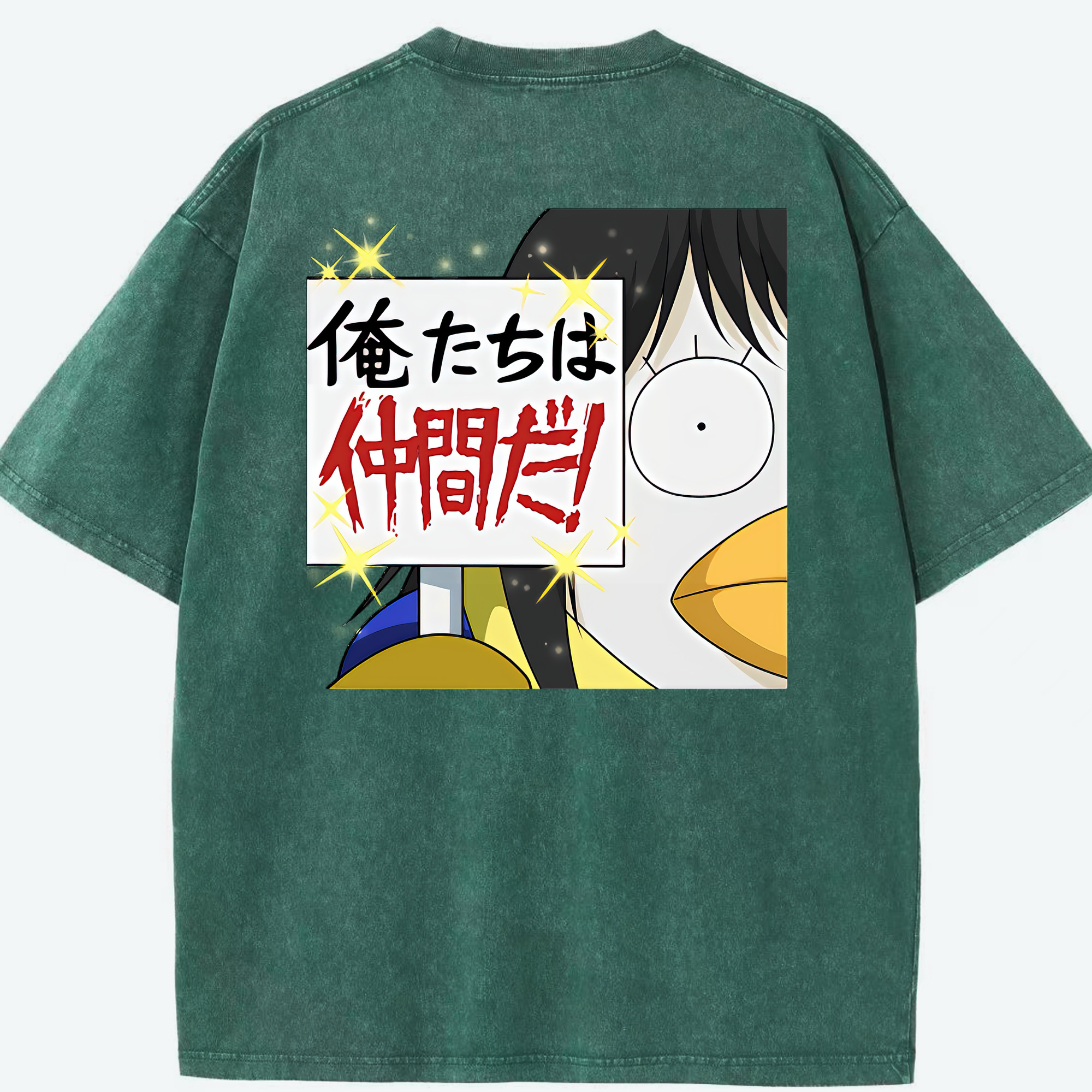 （画像用） ぎんたま 坂田銀時（さかたぎんとき） 神楽 志村新八（しむら しんぱち） GINTAMA Sakata Gintoki Kagura Shimura Shinpachi 綿100% ヴィンテージ風 半袖Tシャツ（背面プリント）